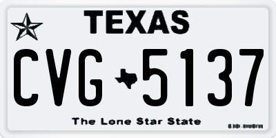 TX license plate CVG5137