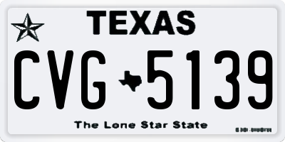TX license plate CVG5139