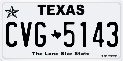 TX license plate CVG5143