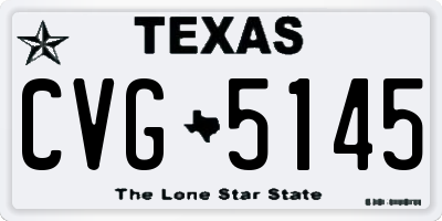 TX license plate CVG5145