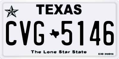 TX license plate CVG5146