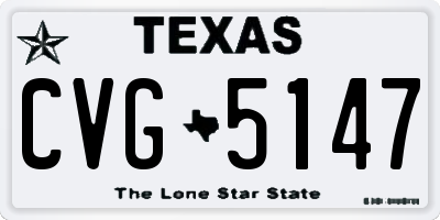 TX license plate CVG5147