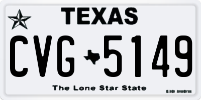 TX license plate CVG5149