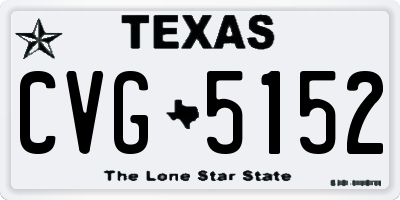 TX license plate CVG5152