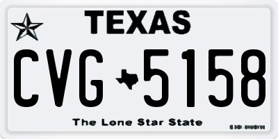 TX license plate CVG5158