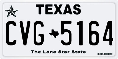 TX license plate CVG5164