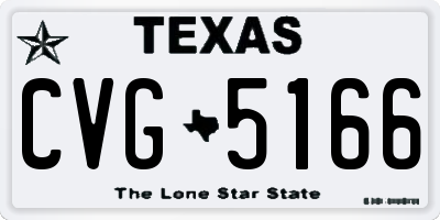 TX license plate CVG5166