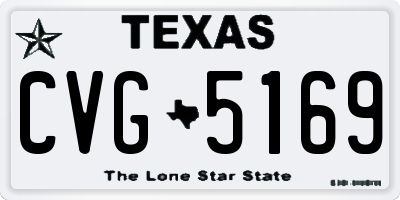 TX license plate CVG5169