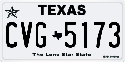 TX license plate CVG5173