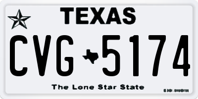 TX license plate CVG5174