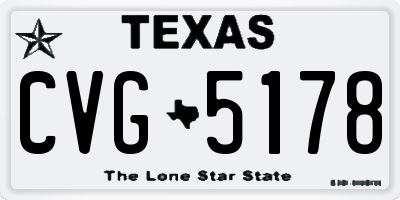 TX license plate CVG5178