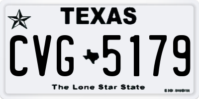 TX license plate CVG5179