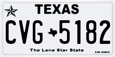 TX license plate CVG5182