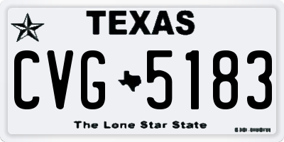 TX license plate CVG5183