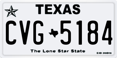 TX license plate CVG5184