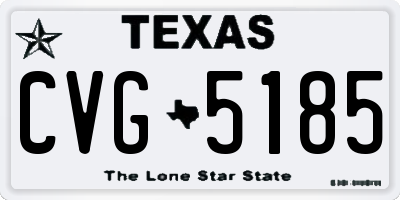 TX license plate CVG5185