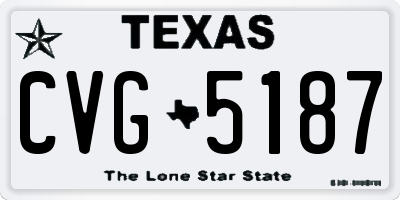 TX license plate CVG5187