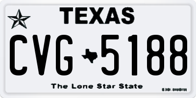 TX license plate CVG5188
