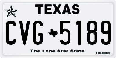 TX license plate CVG5189