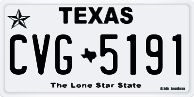 TX license plate CVG5191