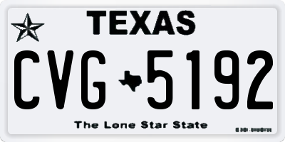 TX license plate CVG5192