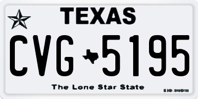 TX license plate CVG5195