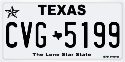 TX license plate CVG5199