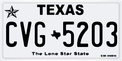 TX license plate CVG5203