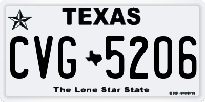 TX license plate CVG5206
