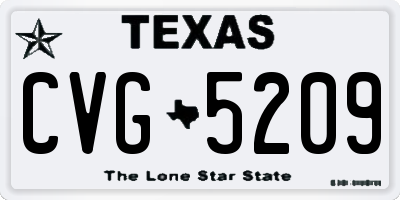 TX license plate CVG5209