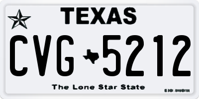 TX license plate CVG5212