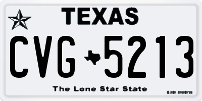 TX license plate CVG5213