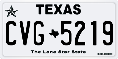 TX license plate CVG5219