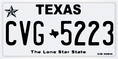 TX license plate CVG5223