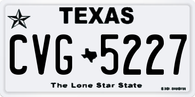 TX license plate CVG5227