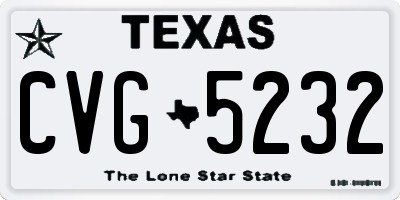 TX license plate CVG5232