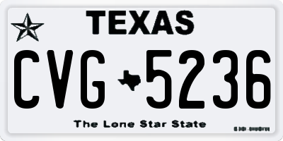 TX license plate CVG5236