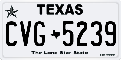 TX license plate CVG5239