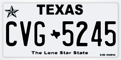 TX license plate CVG5245