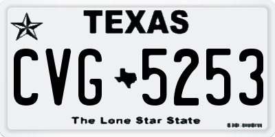 TX license plate CVG5253