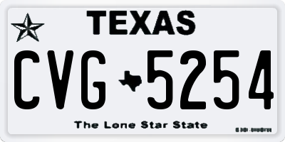 TX license plate CVG5254