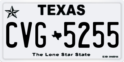 TX license plate CVG5255