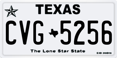 TX license plate CVG5256