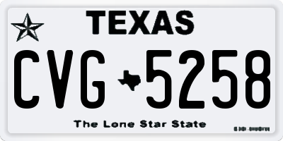 TX license plate CVG5258