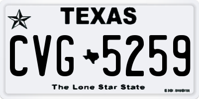 TX license plate CVG5259