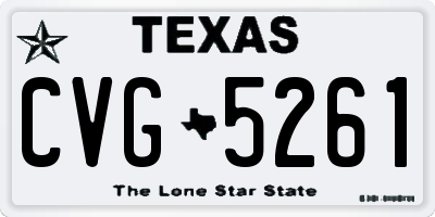 TX license plate CVG5261