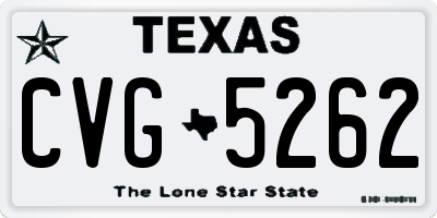 TX license plate CVG5262
