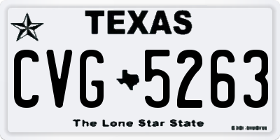 TX license plate CVG5263
