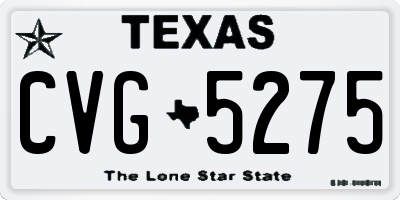 TX license plate CVG5275
