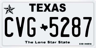 TX license plate CVG5287